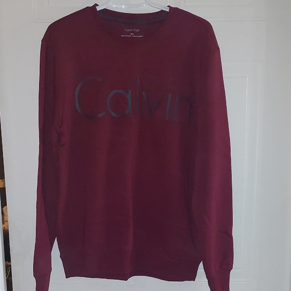 Calvin Klein Men's Dark Red Crewneck Sweater